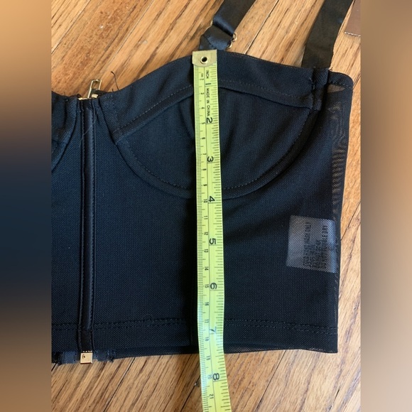 White fox festival bra top Black Sexy Bustier Push Up Mesh Biker XS Gold - Picture 12 of 12